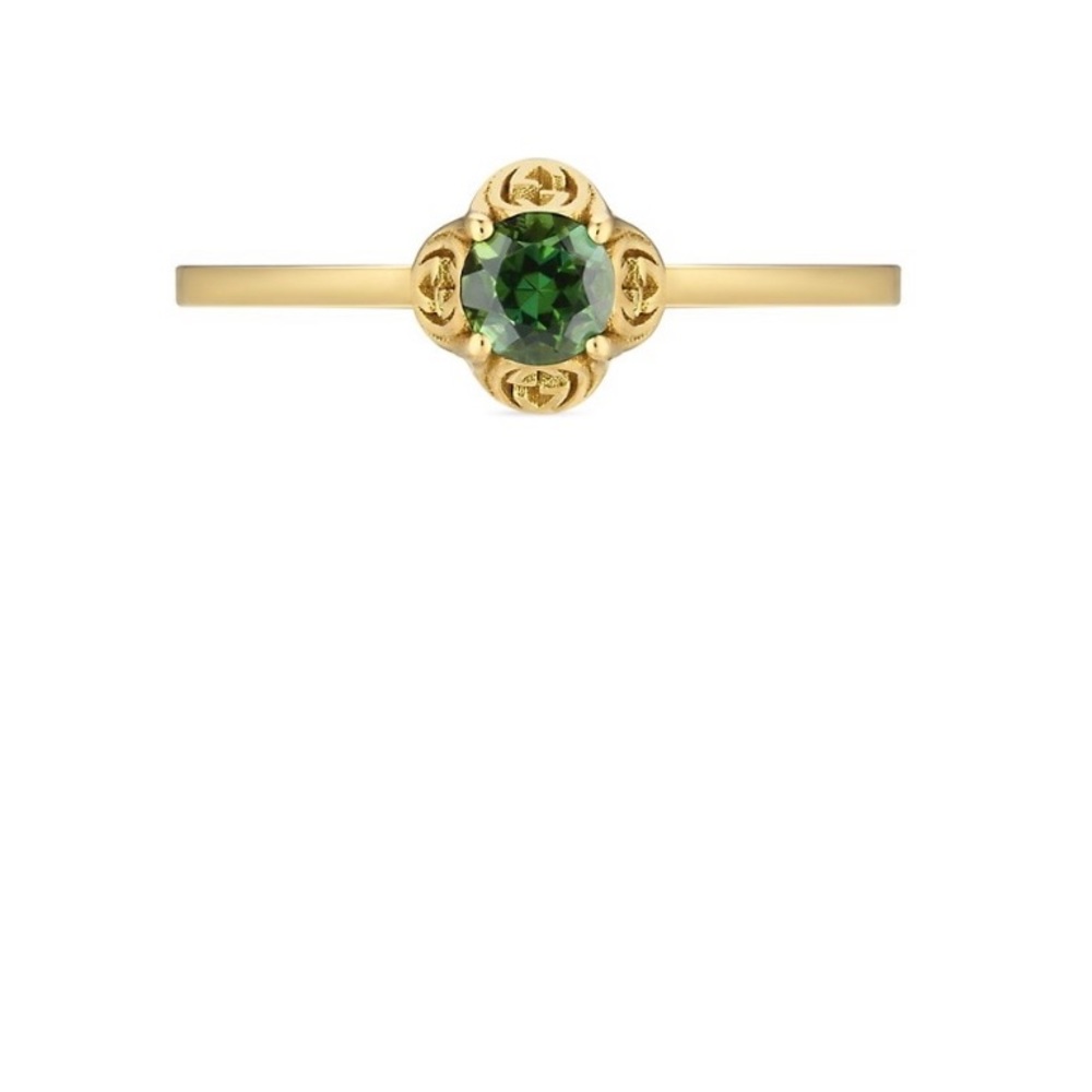 COPY - Gucci Interlocking G 18k ring with tourmaline size 5.75